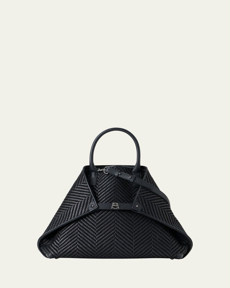 AI Medium Chevron Leather Tote Bag
